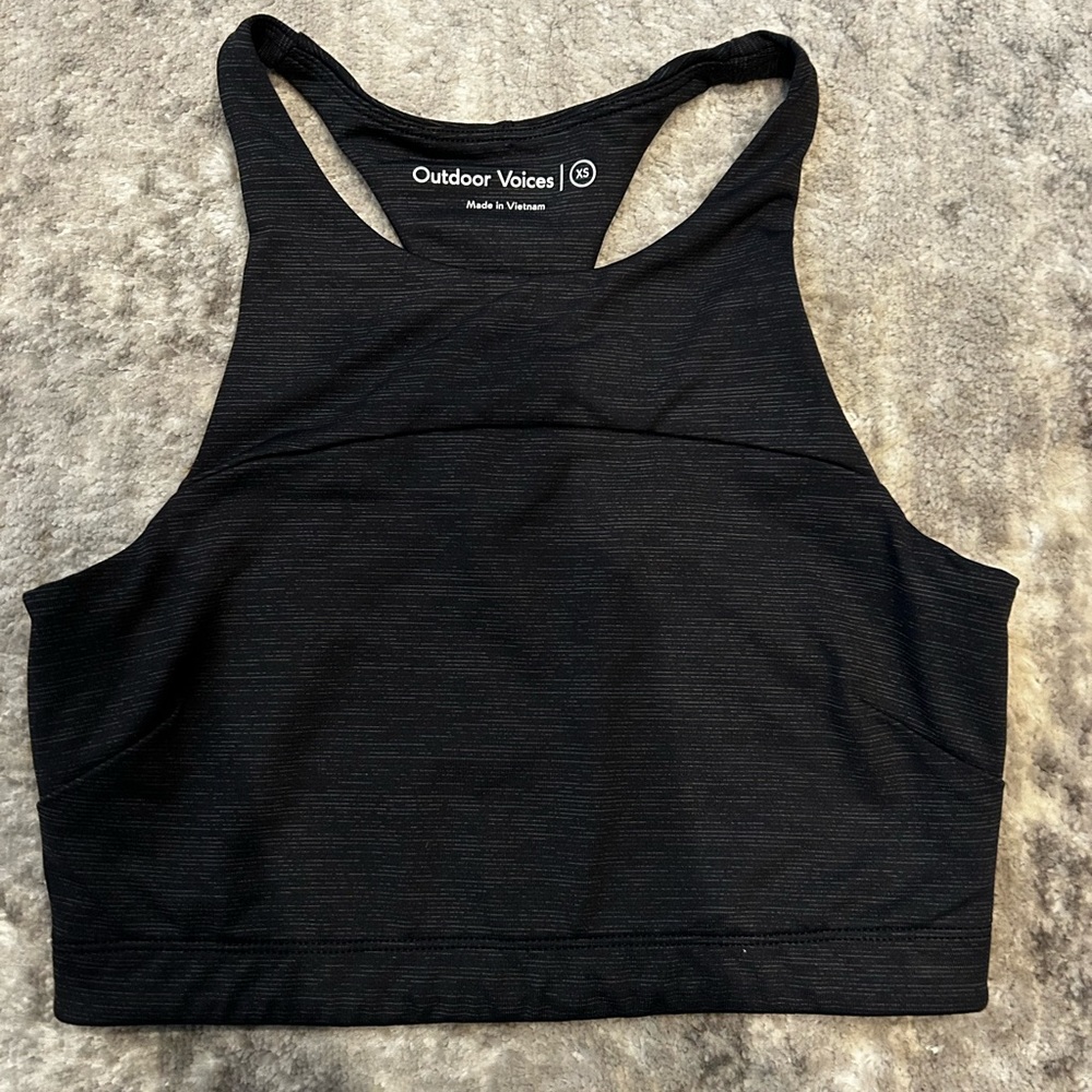OUTDOOR VOICES Racerback Move Free Crop Top Sports Bra Blue SIZE XS